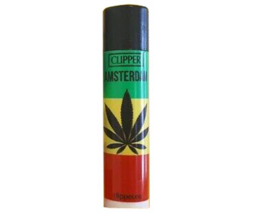 Clipper Αναπτήρας Μεγάλος - Amsterdam Rasta Leaf - Τιμή: 1,10€