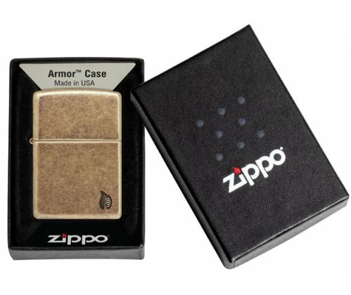 ZIPPO Αναπτήρας - Armor® Antique Brass Flame (46400) - Τιμή: 56,50€