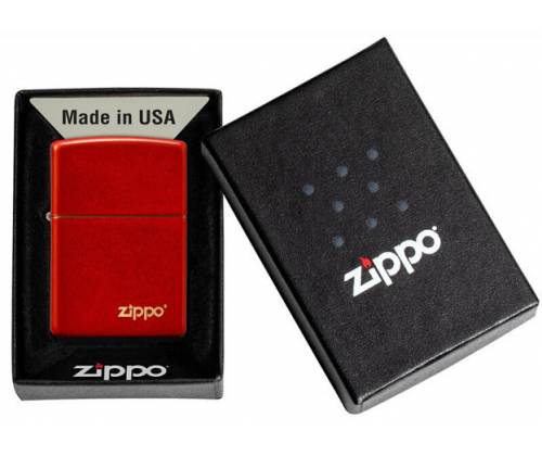 ZIPPO Lighter - 49475ZL Metallic Red Matte with Zippo Logo -  Price: 34,00€