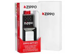 Zippo Σετ Δώρου με Αναπτήρα 200 Brushed Chrome & Ζιπέλαιο 125ml