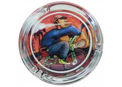 Beuz Transparent glass ashtray - Bike 9cm