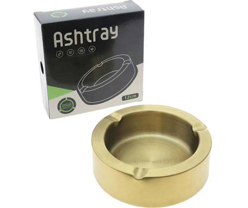 Metal Ashtray Gold - 12cm - Price: 4,70€