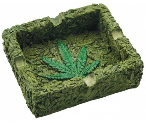 Τασάκι Ρητίνης Πράσινο Hemp Leaf Green - 10x8cm - Τιμή: 8,80€