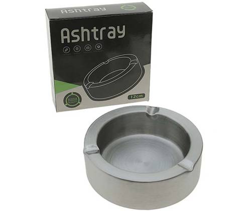 Metal Ashtray Silver - 12cm - Price: 4,70€