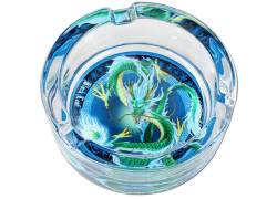 Transparent Glass Ashtray - Qinglong Drache 8.5cm