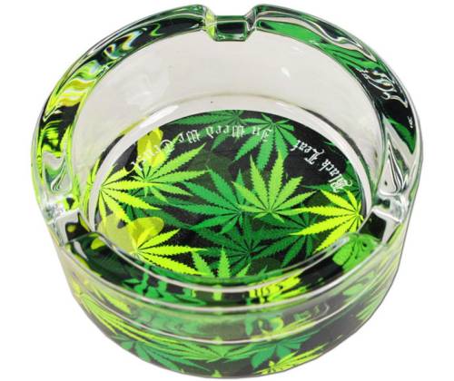 Transparent Glass Ashtray - Leaves 8.5cm - Price: 3,80€