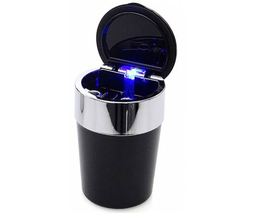 Champ Car Ashtray With LED Light - Black 11.5cm -  Price: 7,40€
