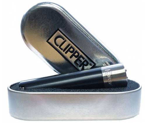 Clipper Αναπτήρας Μεταλλικός Μεγάλος - Black & Silver Metal - Τιμή: 8,90€