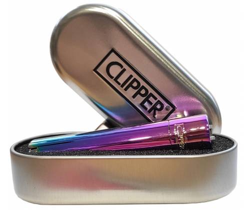 Clipper Αναπτήρας Μεταλλικός Μεγάλος - Rainbow Icy Colour Metal - Τιμή: 9,90€