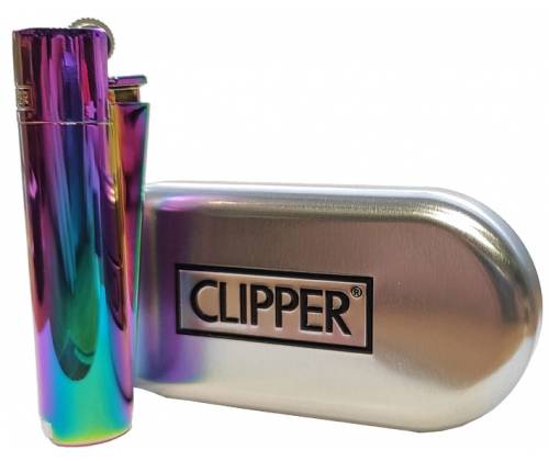 Clipper Αναπτήρας Μεταλλικός Μεγάλος - Rainbow Icy Colour Metal - Τιμή: 9,90€