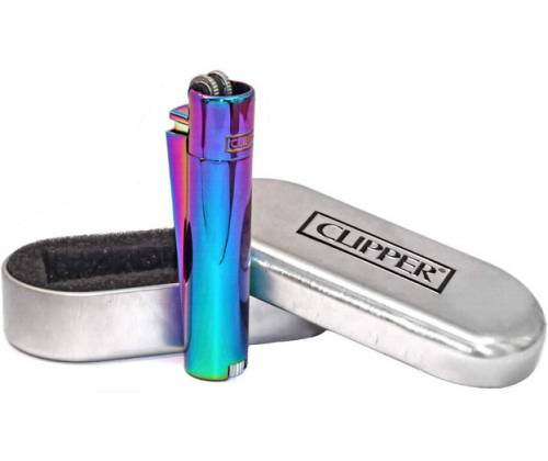 Clipper Αναπτήρας Μεταλλικός Μεγάλος - Rainbow Icy Colour Metal - Τιμή: 9,90€