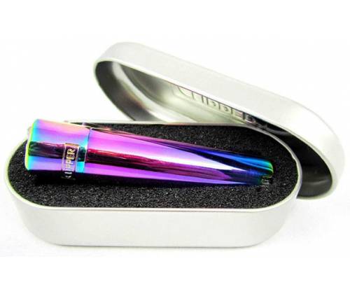 Clipper Αναπτήρας Μεταλλικός Μεγάλος - Rainbow Icy Colour Metal - Τιμή: 9,90€