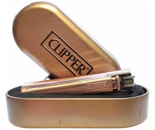 Clipper Αναπτήρας Μεταλλικός Μεγάλος - Rose Gold Metal - Τιμή: 8,90€
