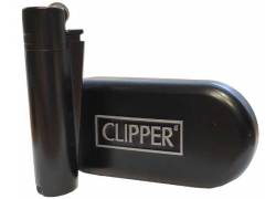 Clipper Αναπτήρας Μεταλλικός Μεγάλος - Black Matt Metal