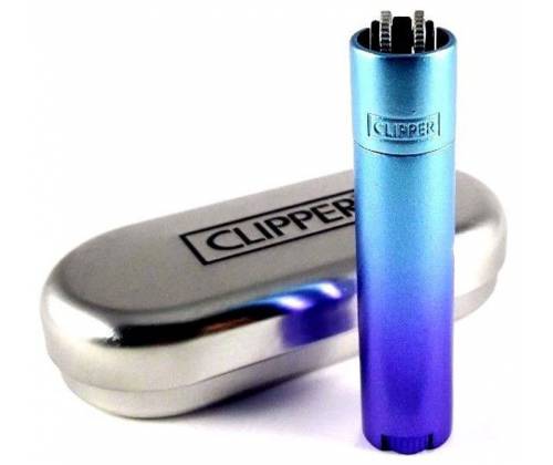 Clipper Αναπτήρας Μεταλλικός Μεγάλος - Blue / Purple Gradient Metal - Τιμή: 9,50€