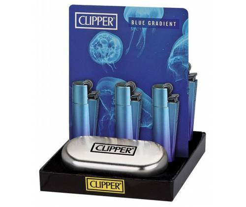 Clipper Αναπτήρας Μεταλλικός Μεγάλος - Blue / Purple Gradient Metal - Τιμή: 9,50€