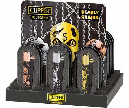 Clipper Metal Lighter Large - Deadly Chains Metal -  Price: 13,50€