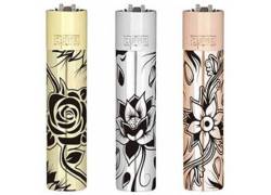 Clipper Αναπτήρας Μεταλλικός Μεγάλος - Flower Metal