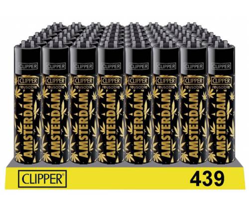 Large Clipper Stone Lighter - Amsterdam Gold Leaves -  Price: 1,30€