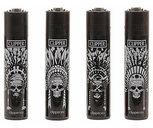 Clipper Αναπτήρας Μεγάλος - Indian Skulls - Τιμή: 1,20€