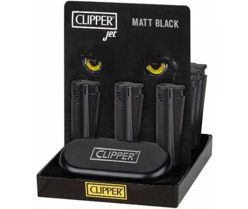 Clipper Αναπτήρας Μεταλλικός Αντιανεμικός Jet Flame - Black Matt Metal - Τιμή: 12,90€