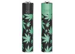 Clipper Αναπτήρας Μεταλλικός Μεγάλος - Green Leaves Metal (Limited Edition)