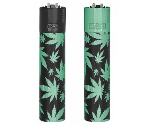Clipper Αναπτήρας Μεταλλικός Μεγάλος - Green Leaves Metal (Limited Edition) - Τιμή: 12,50€