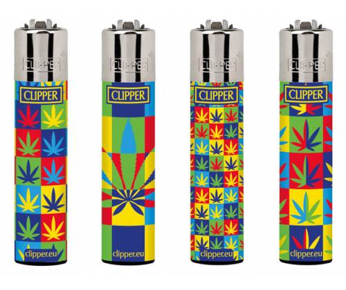 Clipper Αναπτήρας Μεγάλος - Pop Art Leaves - Τιμή: 1,30€