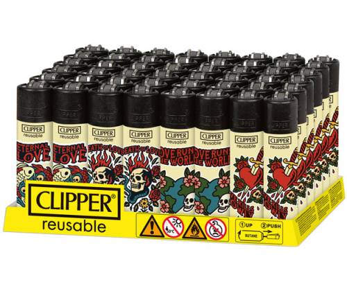 Clipper Αναπτήρας Μεγάλος - New School Skulls - Τιμή: 1,40€