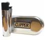 Clipper Αναπτήρας Μεταλλικός Μεγάλος - Silver & Black Metal - Τιμή: 8,90€
