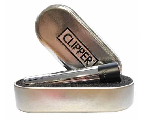 Clipper Αναπτήρας Μεταλλικός Μεγάλος - Silver & Black Metal - Τιμή: 8,90€