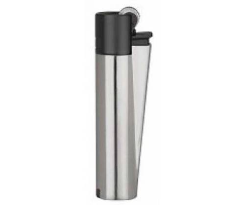 Clipper Αναπτήρας Μεταλλικός Μεγάλος - Silver & Black Metal - Τιμή: 8,90€