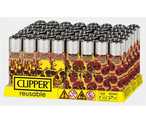 Clipper Αναπτήρας Μεγάλος - Skull Arts - Τιμή: 1,30€