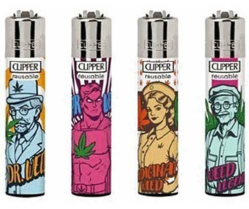 Clipper Αναπτήρας Μεγάλος - Weed Family - Τιμή: 1,30€