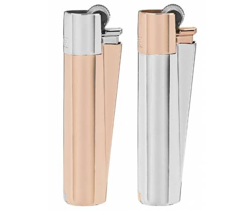 Clipper Αναπτήρας Μεταλλικός Μεγάλος - Rose Gold & Silver Metal -  Price: 9,50€
