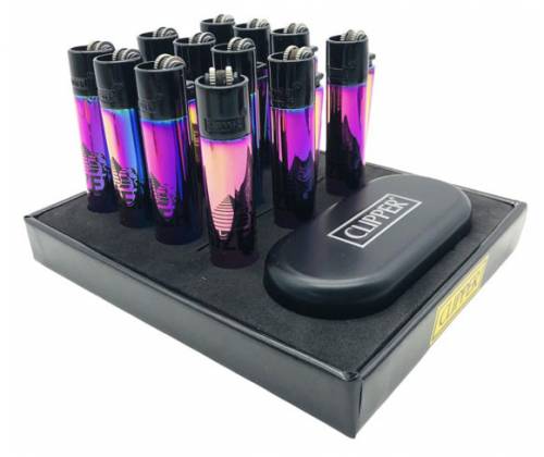 Clipper Αναπτήρας Μεταλλικός Μεγάλος - Rainbow Gizeh Icy Colour Metal (Συλλεκτικός) - Τιμή: 14,50€