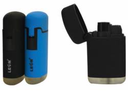Leon Αναπτήρας Αντιανεμικός - Μεγάλος Cobble Fluo Blue & Black (170249)