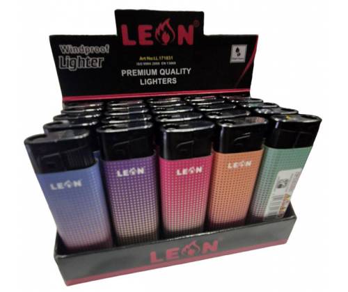 25x Leon Αναπτήρας Αντιανεμικός - Μεγάλος Dots & Colors Turbo (171031) - Τιμή: 20,50€