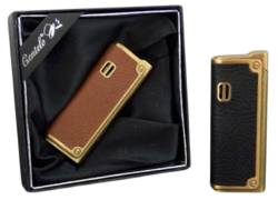 Αναπτήρας Πολυτελείας Αντιανεμικός Jet Leather Gold σε Κουτί Δώρου