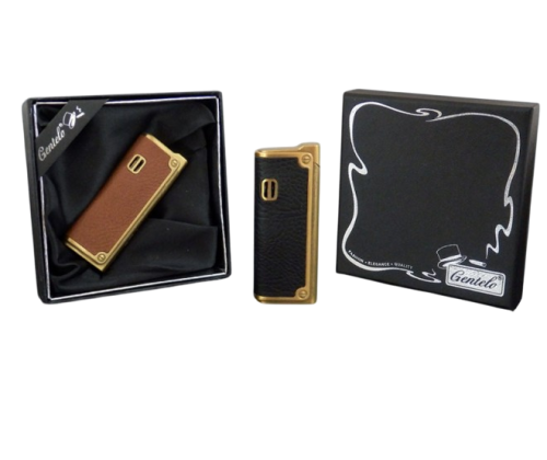 Αναπτήρας Πολυτελείας Αντιανεμικός Jet Leather Gold σε Κουτί Δώρου - Τιμή: 9,40€