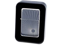 Αναπτήρας Λαδιού Πέτρας - Ασημί Sun σε Μεταλλικό Κουτί Δώρου (3042)