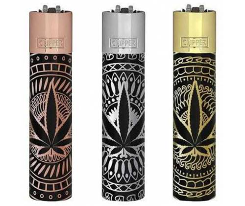 Clipper Metal Lighter Large - Leaves Premium -  Price: 13,50€