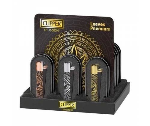 Clipper Metal Lighter Large - Leaves Premium -  Price: 13,50€