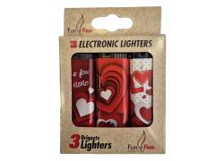 FunFlam Αναπτήρες Ηλεκτρονικοί - Love 3τεμ.