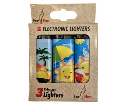 FunFlam Αναπτήρες Ηλεκτρονικοί - Smiles 3τεμ. - Τιμή: 1,20€