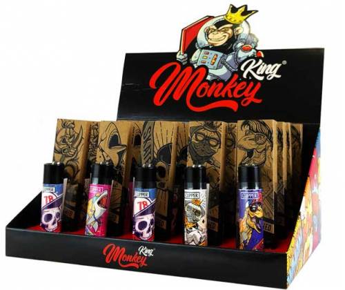 Χαρτάκια «Monkey King» KS Ακατέργαστο + Αναπτήρας Clipper -  Price: 3,40€