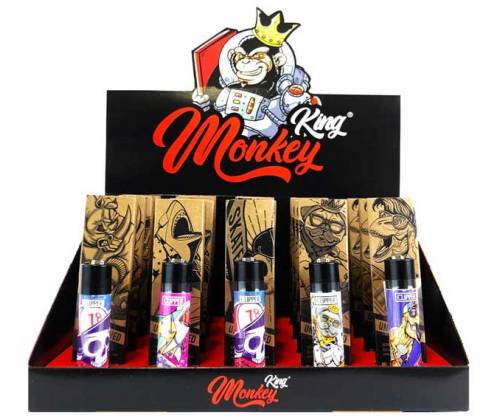 Χαρτάκια «Monkey King» KS Ακατέργαστο + Αναπτήρας Clipper -  Price: 3,40€