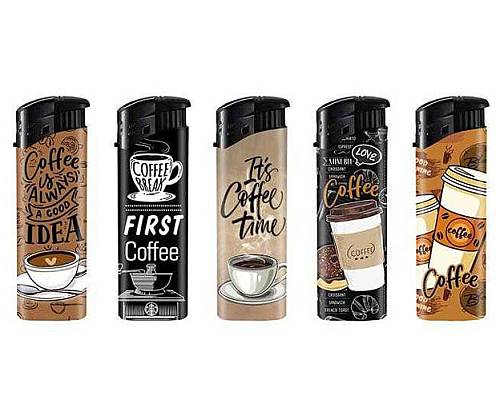 Belfam Electronic Lighters - Coffee Time - 5 pcs. -  Price: 1,60€