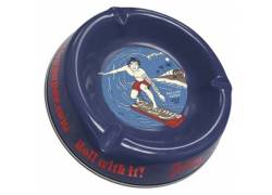 Smoking Metal Ashtray Large Blue Surf - 20cm