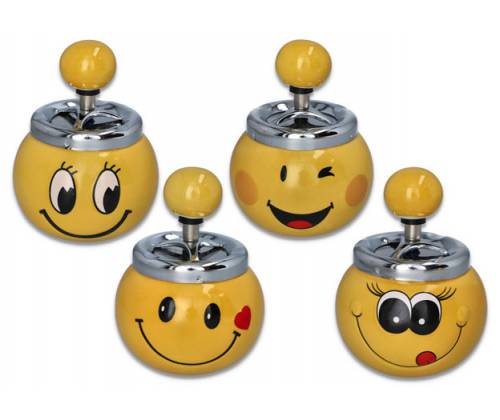 Ceramic ashtray Windproof Spin - Smile Design -  Price: 5,70€